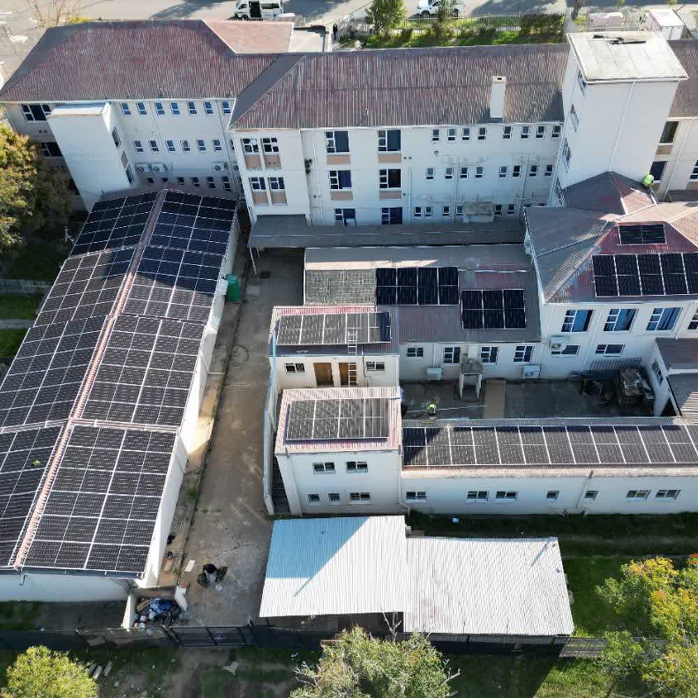 A three-phase commercial inverter installation