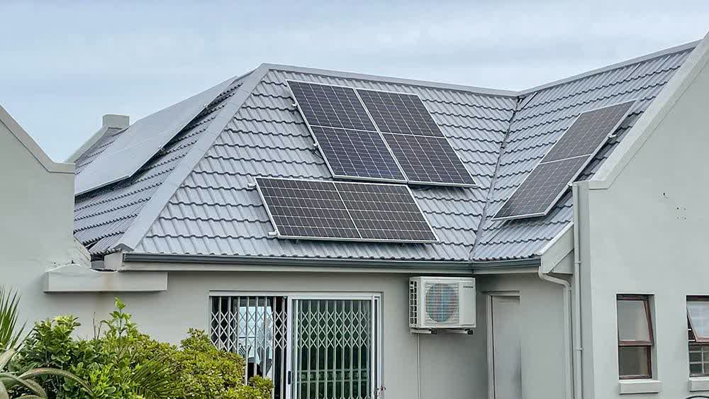 Solar panels on the roof of an Eastern Cape home