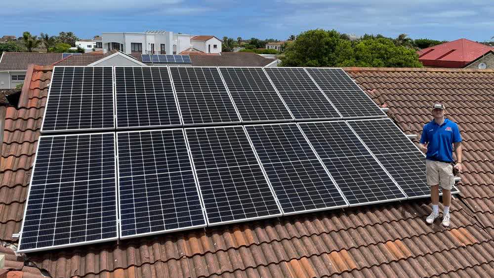 A solar array sized to one household's load profile